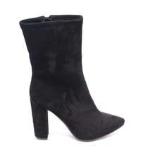 Black Solid Suede Boot For Women