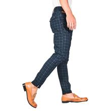 Virjeans Stretchable Cotton Check Blue Chinos Pant for Men (VJC 714) 4