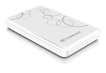 Transcend A3k  2.5" Piano Finish 1TB Portable Hard Drive - (White)