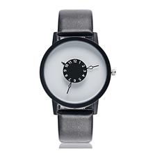 Casual Unisex Quartz Watch with Leather Strap – Black