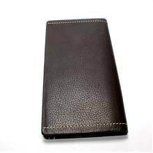 Mens Genuine Leather Wenz Long Wallet Leather Pockets Card Bag Clutch Center Bifold Purse Brown