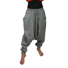 Grey Side Pocket Aladdin Pant For Women