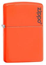 Neon Orange Zippo Logo Lighter (28888ZL)