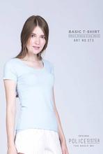 Police Light Blue Solid T-Shirt For Women (ST.4)