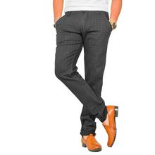 Virjeans Stretchable Cotton Check Chinos Pant for Men (VJC 712) Slate Grey
