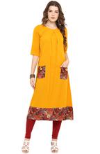 Women Geometric Printed Yellow Kurtis – Multi-color