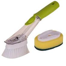 Kitchen Plastic Decontamination Cleaning Brush Dishwashing Brush with Sponge Cleaning Sheet