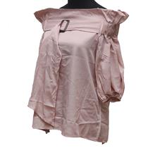 Womens Buckle Design Off Shoulder Tops - Pink