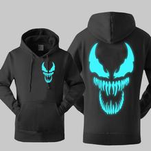 Spiderman Venom Hoodie Men Movie Night Glow Hooded