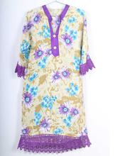 Saavya Design'S Women Beige/ Purple Kurti