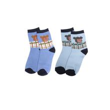 Combo Of 2 Pair Printed Socks For Kids -Grey