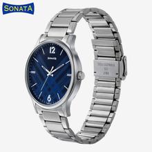 Sonata Smart Plaid Analog Blue Dial Men's Watch-77105SM01