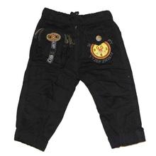 Black Cat Black Clock Embroidered Pants For Baby Boys - BCKG1741