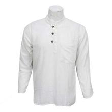 White Front Buttoned Kurta Shirt For Men