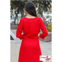 Red A Cut Kurti For Women