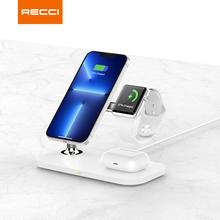 Recci Magnetic Wireless Charger 3 in 1 Wireless Charging Station Compatible with iPhone iWatch AirPods