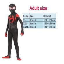 Black Miles Morales Spiderman 3D Print Costume Adult Kids Boys