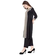 Harshana Women's Rayon Kurta With Palazzo Set, Black