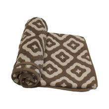 Brown Patterned Cotton Bath Towel - Large