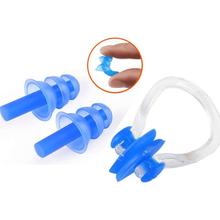 Silicone Swimming Earplugs,Swimming Ear Plugs and Nose Clip Sets, Waterproof Silica Gel Ear & Nose Protector Block Water Soft & Comfortable for Adult children