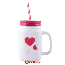 Archies Ceramic Mug with Lid Heart Printed 200ml