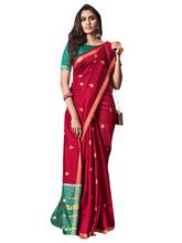 Stylee Lifestyle Green Chanderi Silk Jacquard Saree - 2308