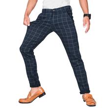 Virjeans Stretchable Cotton Check Blue Chinos Pant for Men (VJC 714)