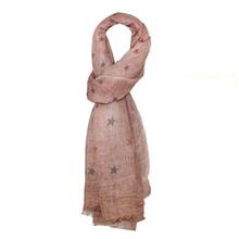 Light Brown Stars Printed Scarf For Women - 1003