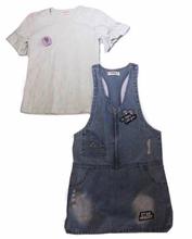 Jeans Rocky Skirt With Dotted T-Shirt for Girl