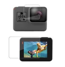 Tempered Glass Protective Film for GoPro Hero 7, 6, 5 Lens + LCD Screen Protective Film