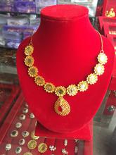 Beautiful gold plated flower designed Faux Gold Hanging Necklace with  For Women