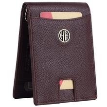 Hammonds Flycatcher Genuine Leather Minimilistic & Slim Brown Money Clip Wallet for Men