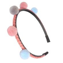 Pink Pom Design Hairband For Women