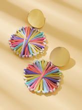 Colorful Round Drop Earrings 1pair