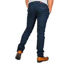 Virjeans Stretchable Cotton Check Chinos Pant for Men (VJC 713) Blue