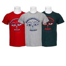 Pack Of 3 Eye Embroidered 100% Cotton T-Shirt For Men-Red/Grey/Green