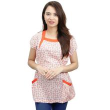 Orange Printed Top For Women