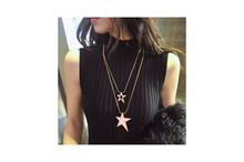 Rose Gold Toned Layered Star Pendant Chain For Women