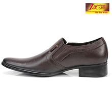 Fitrite Leather Pointed Toe Slip-On Formal Shoes For Men-Coffee Brown (5851)