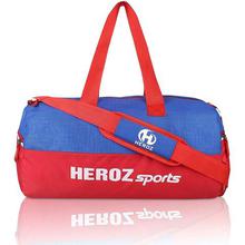 HEROZ Nylon Young 26 Ltr Gym Bag (Grey and Navy Blue)