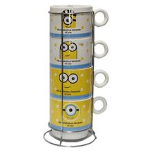 White/Yellow Set Of 4 Minions Printed Cups