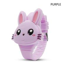 Kids Digital Watch Cute Cartoon Rabbit Shape Wristwatch LED Display Daily Water Resistance