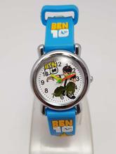 Ben10 Red Rubber Strap Analog Watch with Sticker Book For Kids