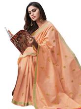 Stylee Lifestyle Peach Chanderi Silk Jacquard Saree - 2313