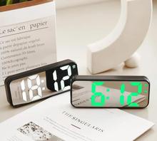 Mirror Digital Alarm Clock Teperature Date Night Mode ℃/℉ Switch Snooze Desk Table Clock 12/24H 2 Time Display Modes LED Clocks