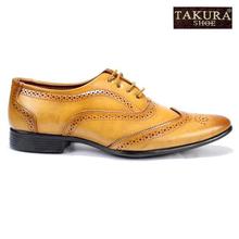 Takura Tan Brogue Derby Leather Formal Shoes For Men(63102)