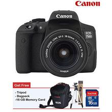 Canon EOS 750D Digital SLR Camera with 18-55mm IS STM (16 GB SD Card + Bag + Tripod) - (GHA1)