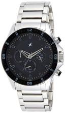 3072SM01 Black Dial Chronograph Watch For Men - Silver