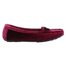 Maroon Velvet Moccasins For Women