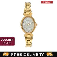 Titan 2454YM02 Golden Stainless Steel Strap Analog  Watch For Women